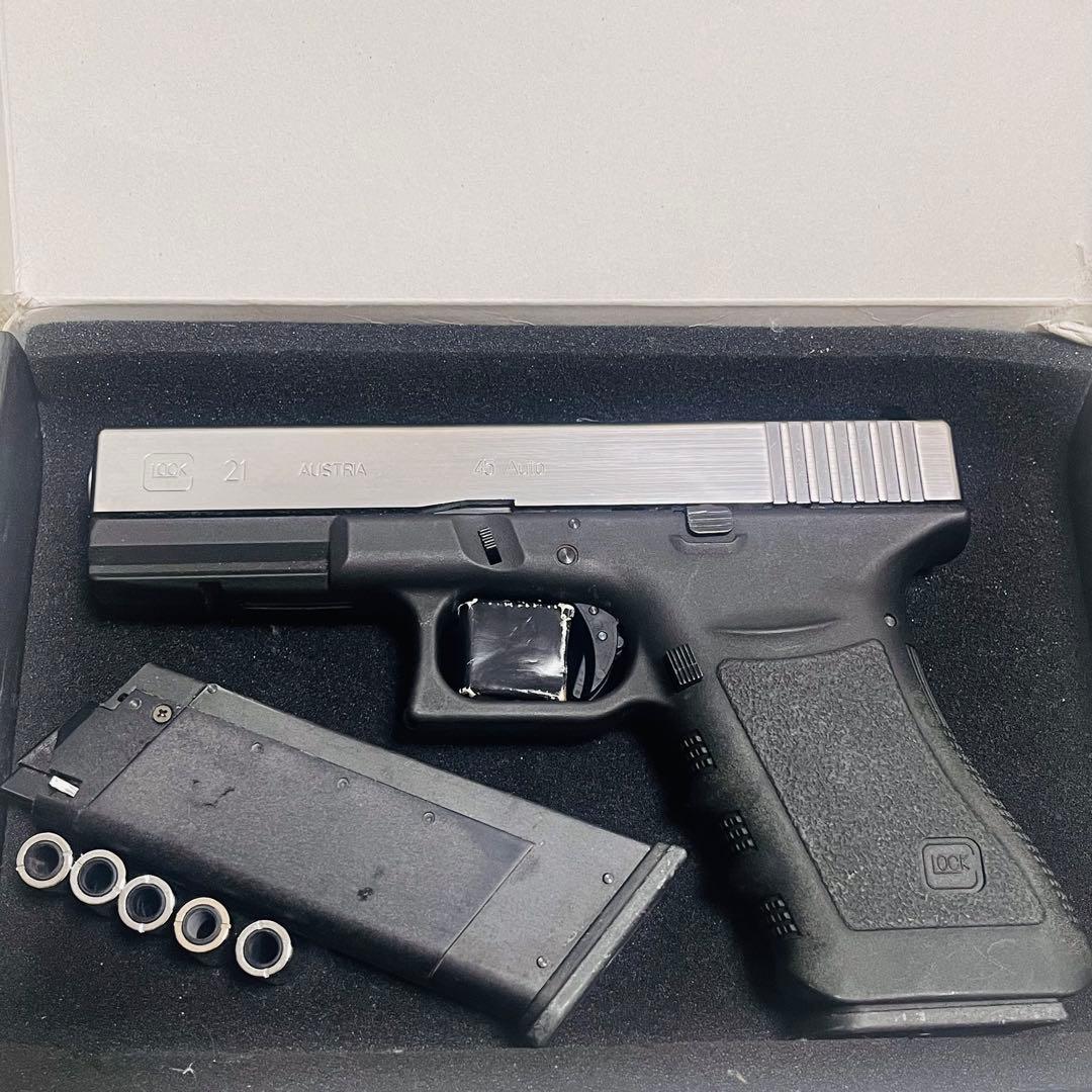 マルイ GLOCK 21 ガスガン シルバー 追加マガジン付き