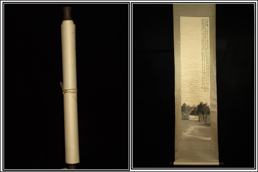 中国明時代の掛軸　激安骨董品　肉筆保証　博物館保管品古美術 BD159A10-3