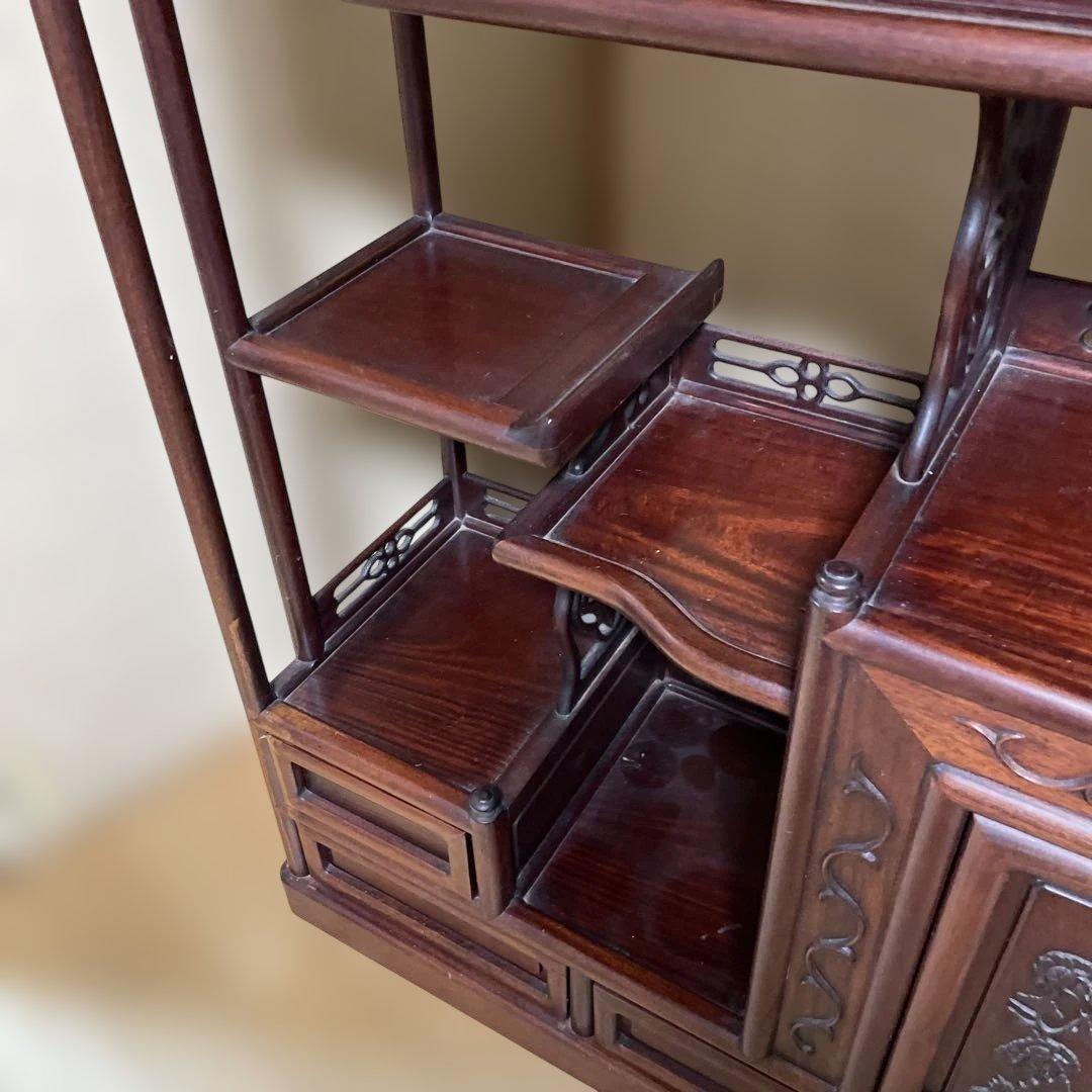 唐木家具　花梨　飾り棚　茶箪笥　アンティーク