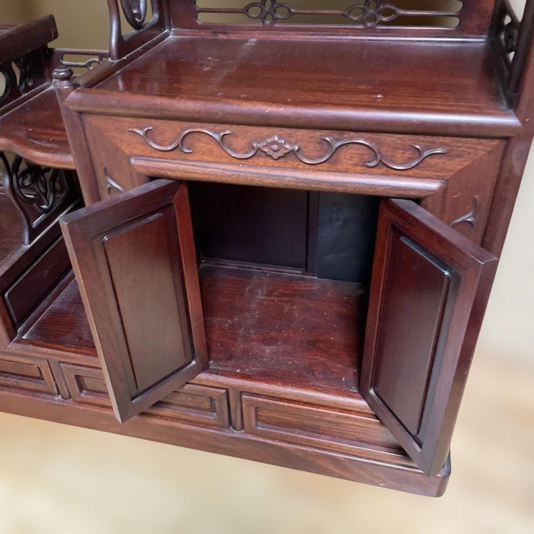 唐木家具　花梨　飾り棚　茶箪笥　アンティーク