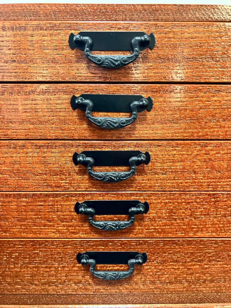 天然木、アクセサリーケース、宝石入れ、収納箱、インテリア、区切り変更可能、(大)