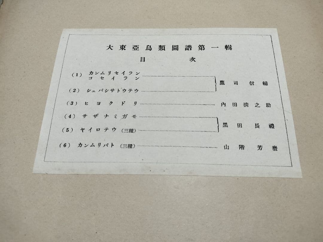 大東亜鳥類図譜 有光社 平凡社 4輯 昭19