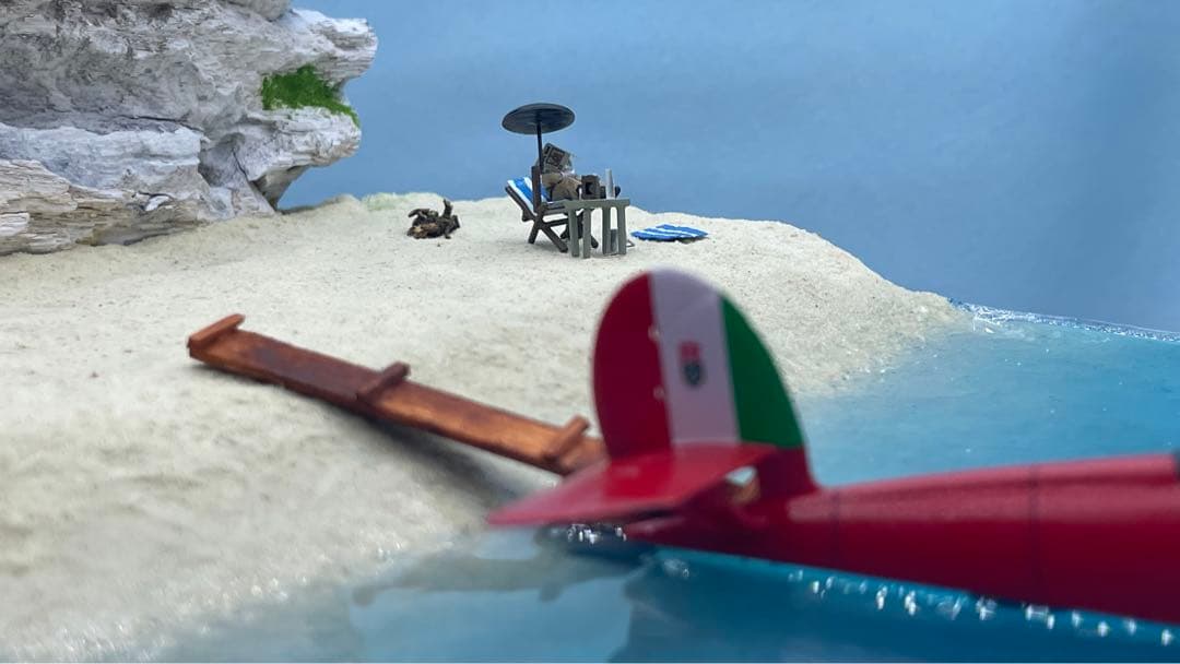 ポルコの隠れ家　紅の豚　ジオラマ　ライトアップ