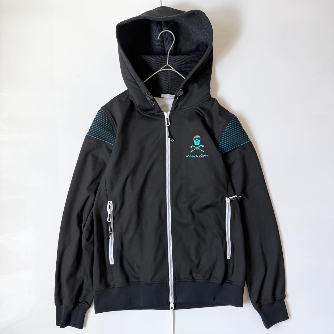 美品　マークアンドロナ　メンズ　ジップ　パーカー　ブラック　46 スカル
