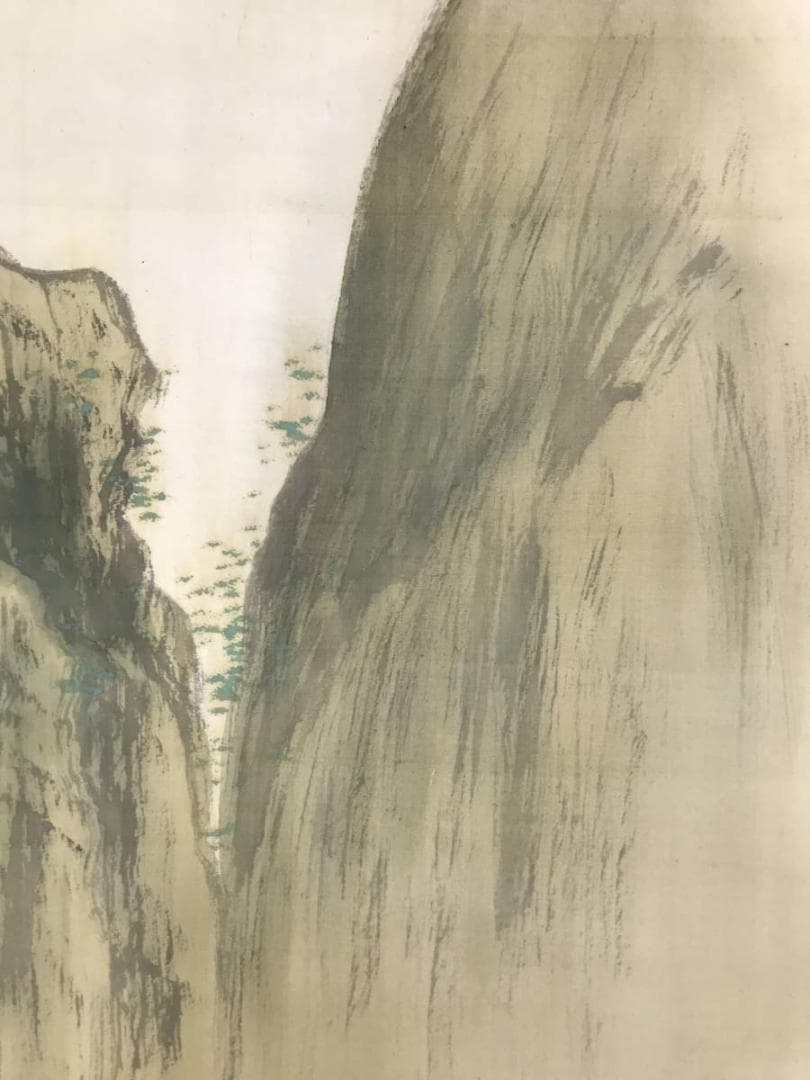 真作/頼秋/塔山水図/山水図/中国山水図/掛軸/名家伝来/AD-892