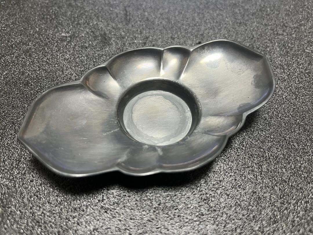 【アンティーク】　古錫 茶托 五客 在銘 乾茂號造　錫　【ヴィンテージ】