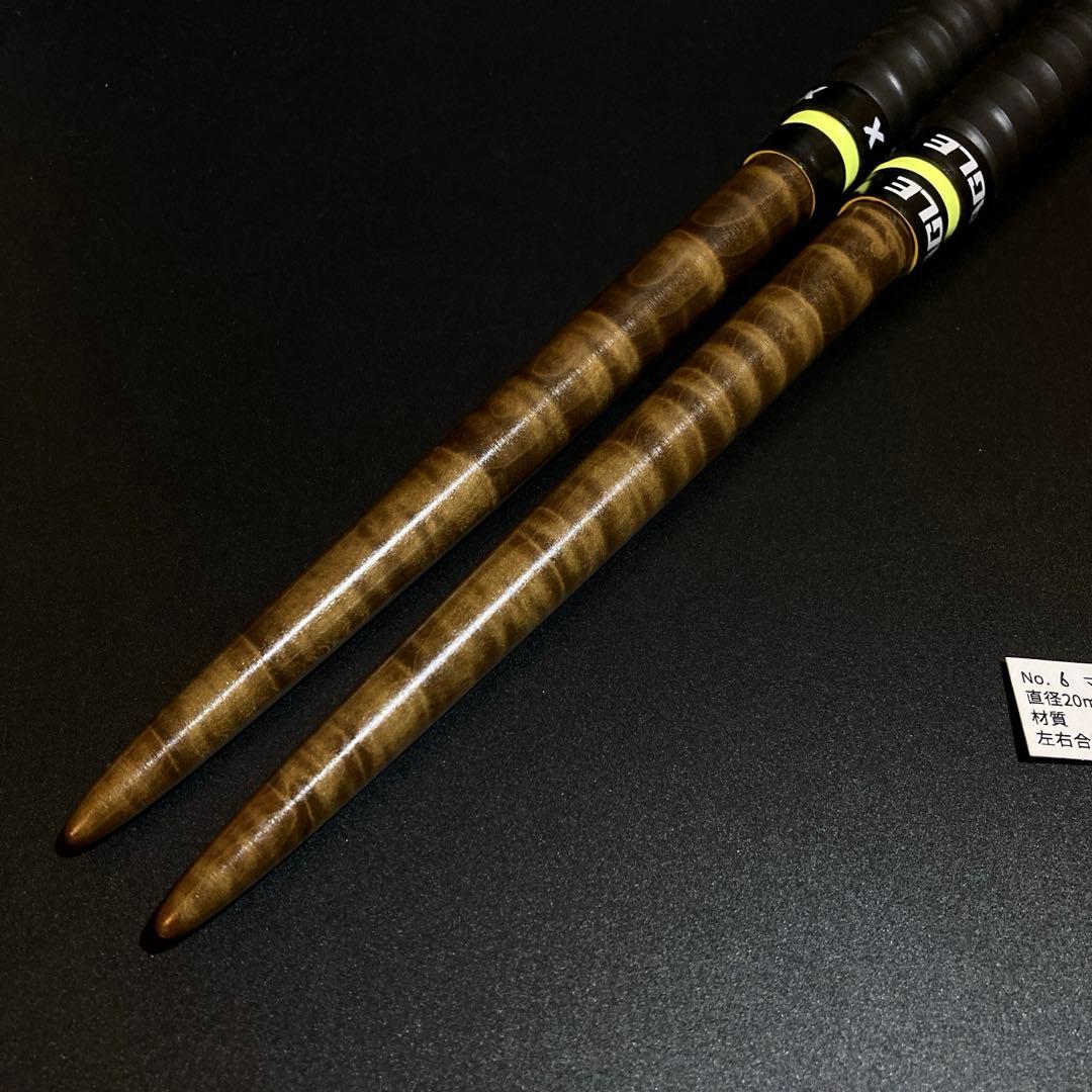 6【旋盤使用/極上激縮杢】万能型マイバチ　黒朴　　高密度材　光沢あり