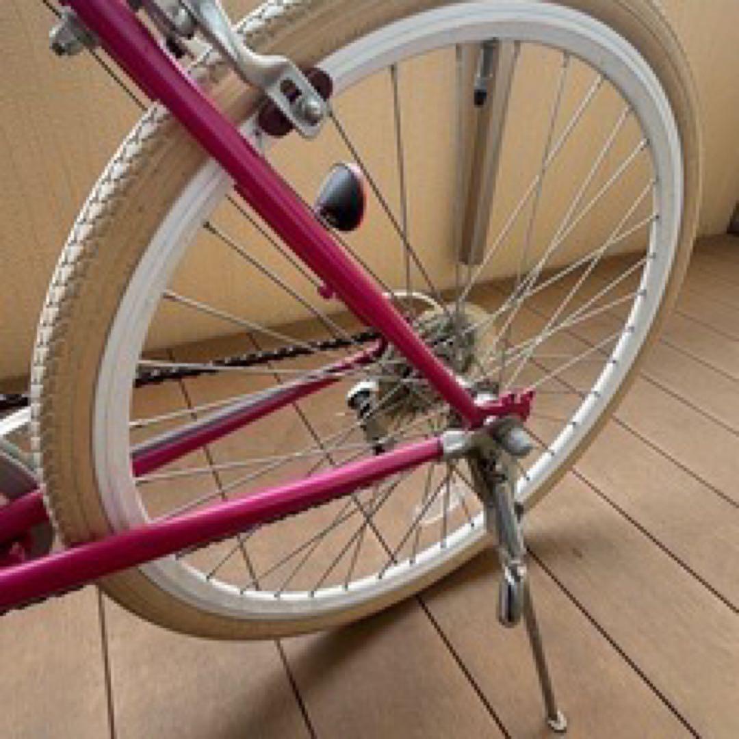 ピンク　シティサイクル シマノSIS搭載