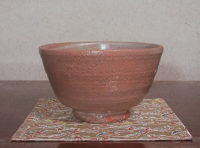 京焼・清水焼　村田真人作　小井戸　茶碗　共箱　古物。