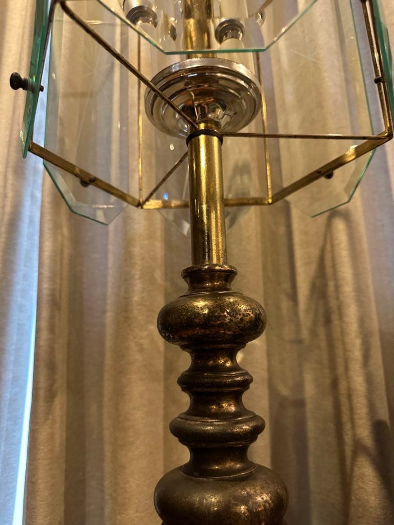 1950年代アメリカ製　サンバースト ガラスシェード　ランプ　ミッドセンチュリー