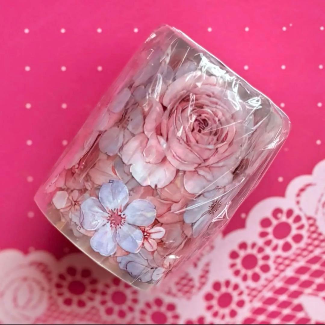 贝壳光 5.5cm×6m 朝雾 海外マスキングテープ 海外マステ　花