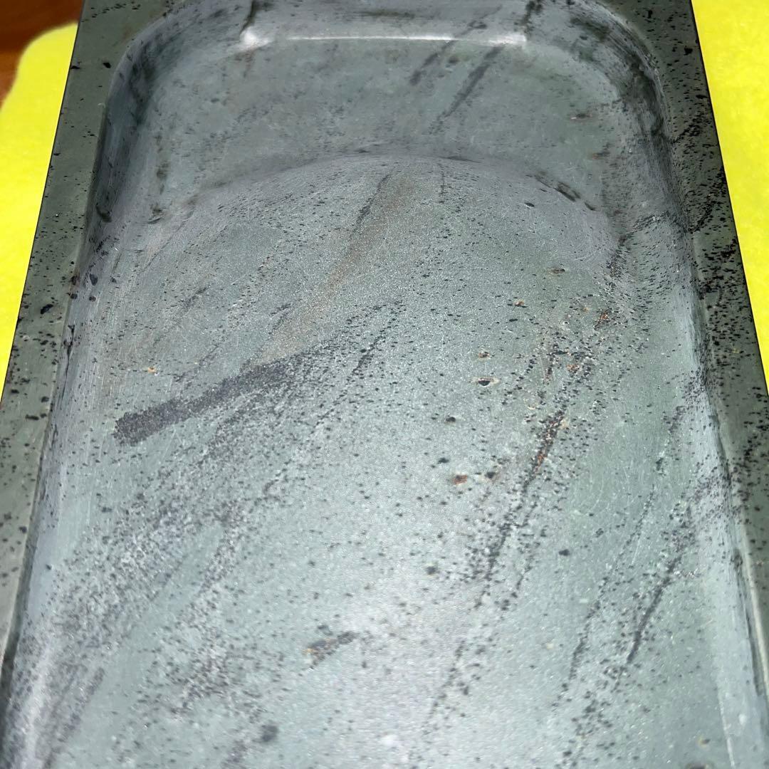 ⭕️中国緑端渓硯　長方研　石紋が綺麗　硯陰中彫り　洮河緑石　松花紅緑石　硯