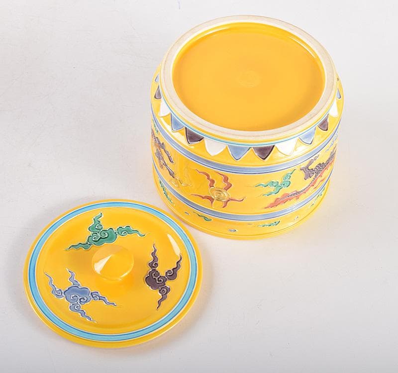 茶道具　京焼　叶松谷造　黄文跡　水指　共箱　M　R5093