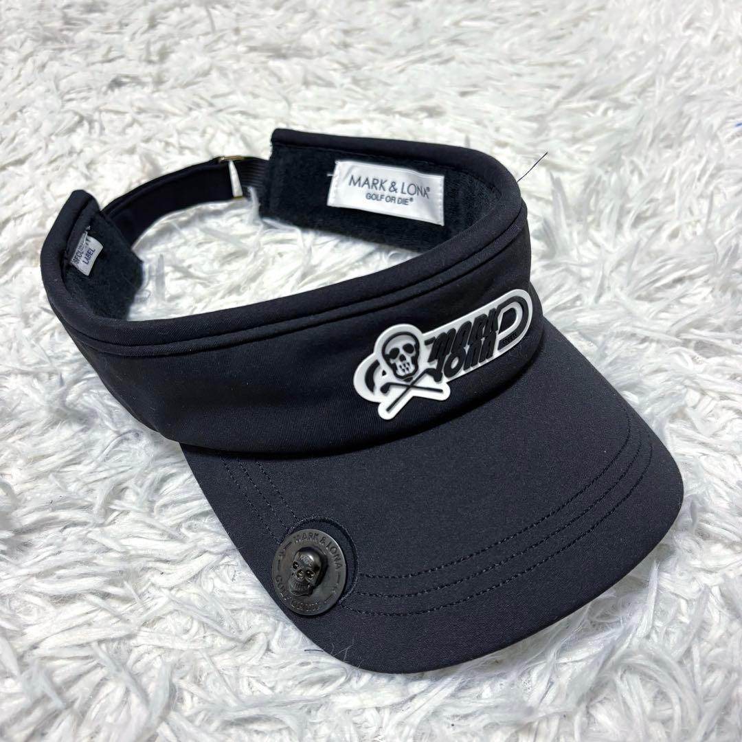 マークアンドロナ サンバイザー ゴルフマーカー付 調整可能 ブラック