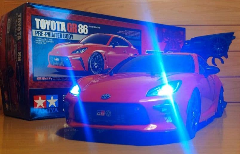 田宮模型 GR86(LEDライト付)＆プロポ＆バッテリー充電器セット　未走行品