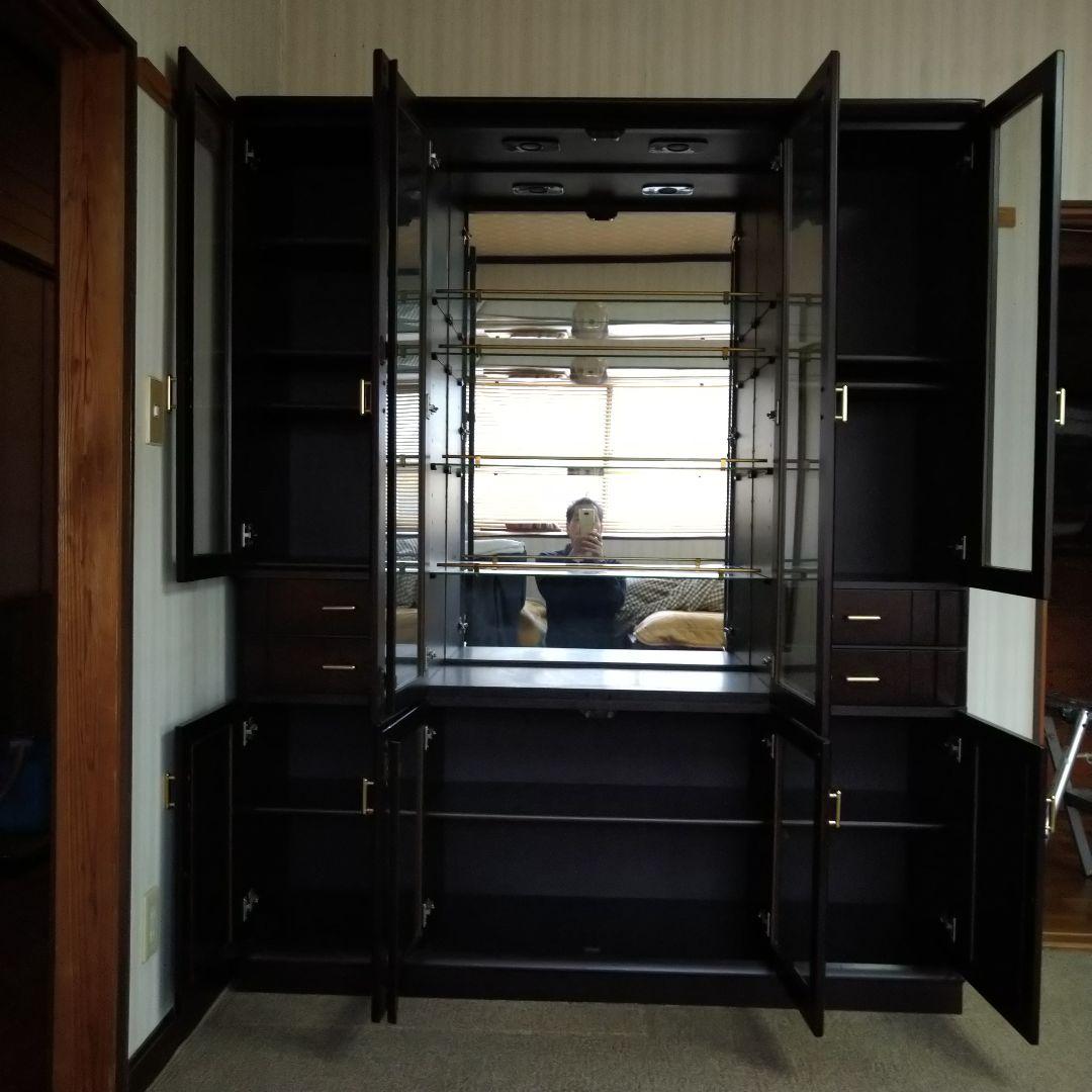 大型ダークブラウン収納キャビネット