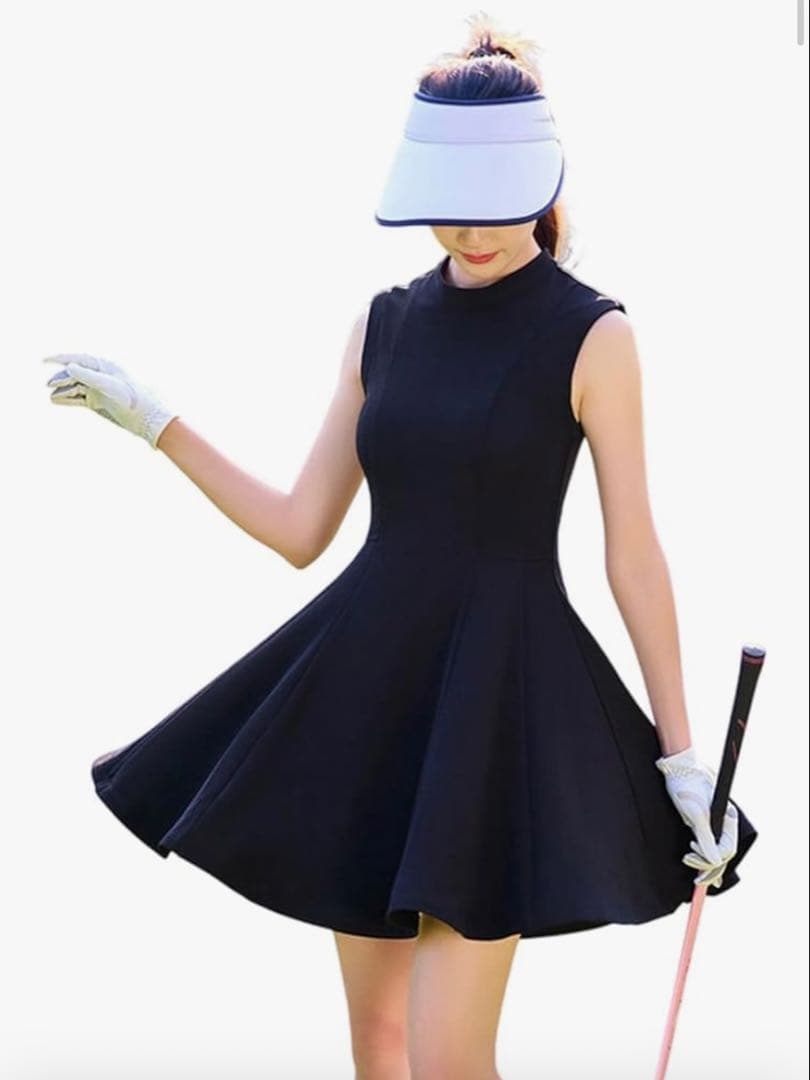 ITVIGJ ゴルフワンピース 黒　アンダーパンツセット