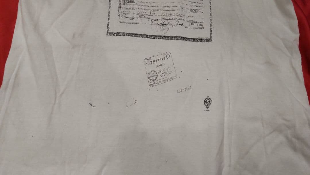 90‘s  Cobain カート・コバーン死亡診断書Tシャツ　サイズＬ