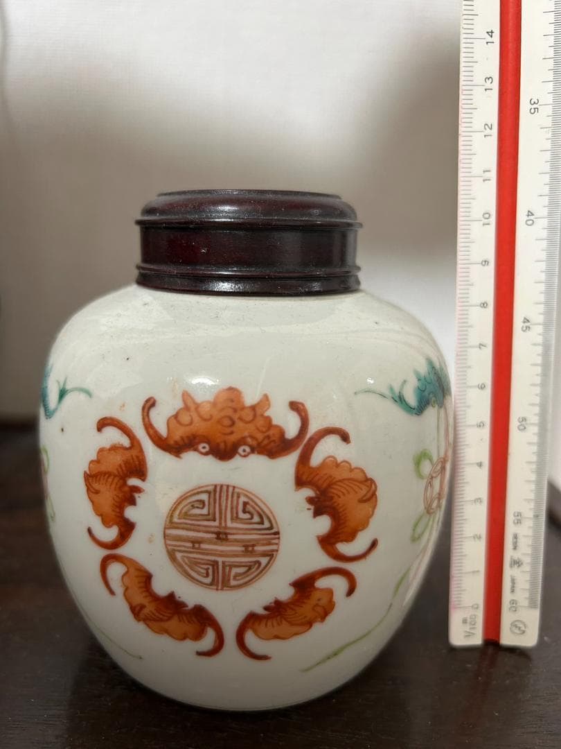 清時代 粉彩 茶葉罐