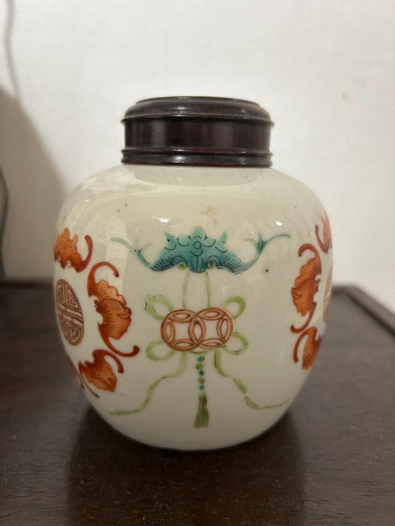 清時代 粉彩 茶葉罐