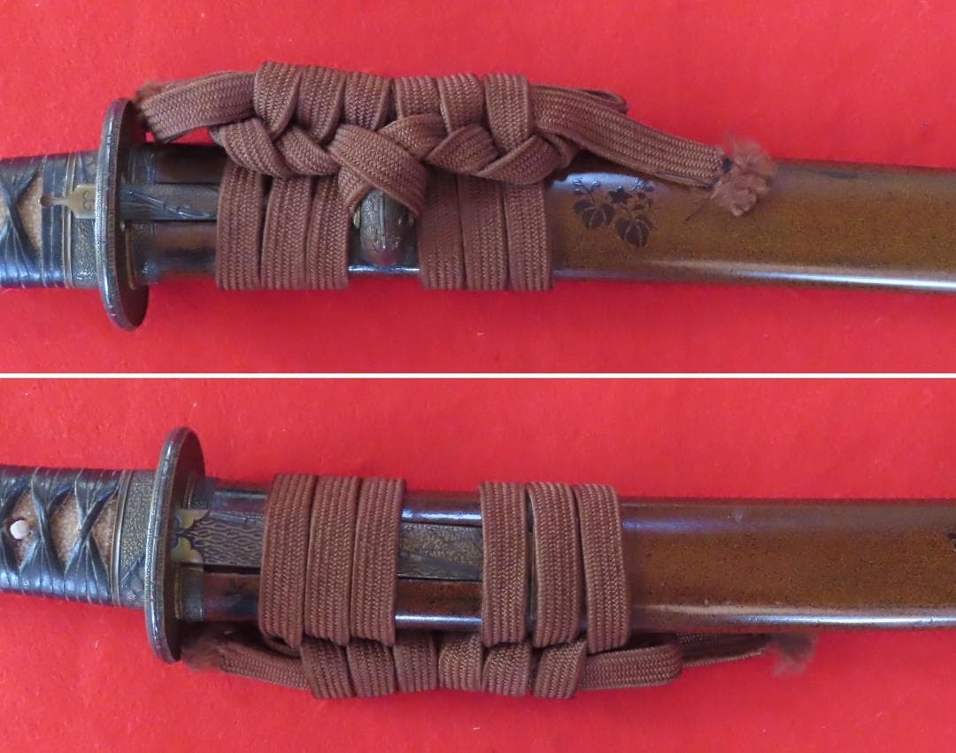 金地塗り鳳凰鞘脇差拵え（蒔絵・刀）