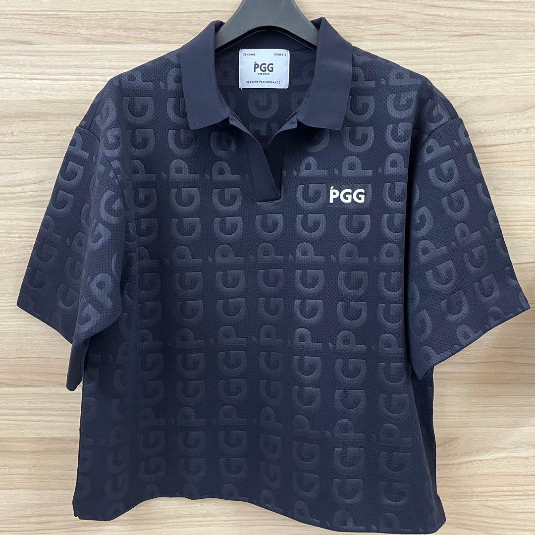 美品★70,400円 PGG パーリーゲイツ 上下2枚セットアップ ネイビー1