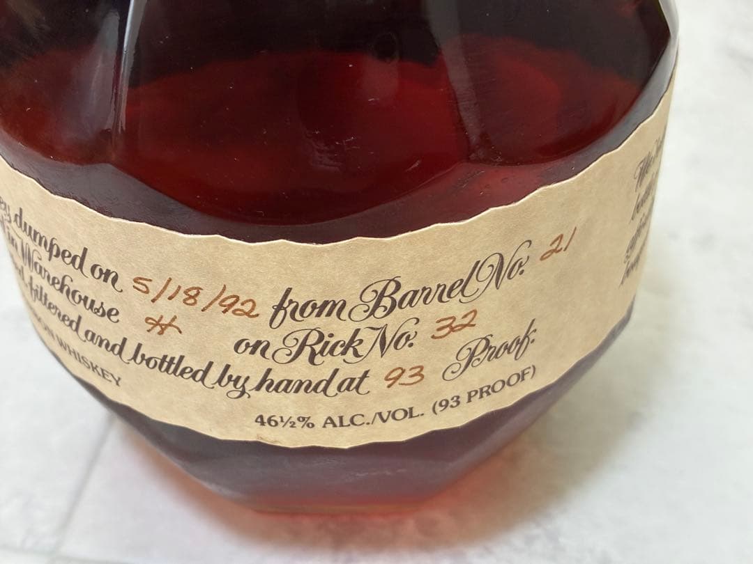 『1992年製』Blanton'sブラントン　シングルバレルバーボン
