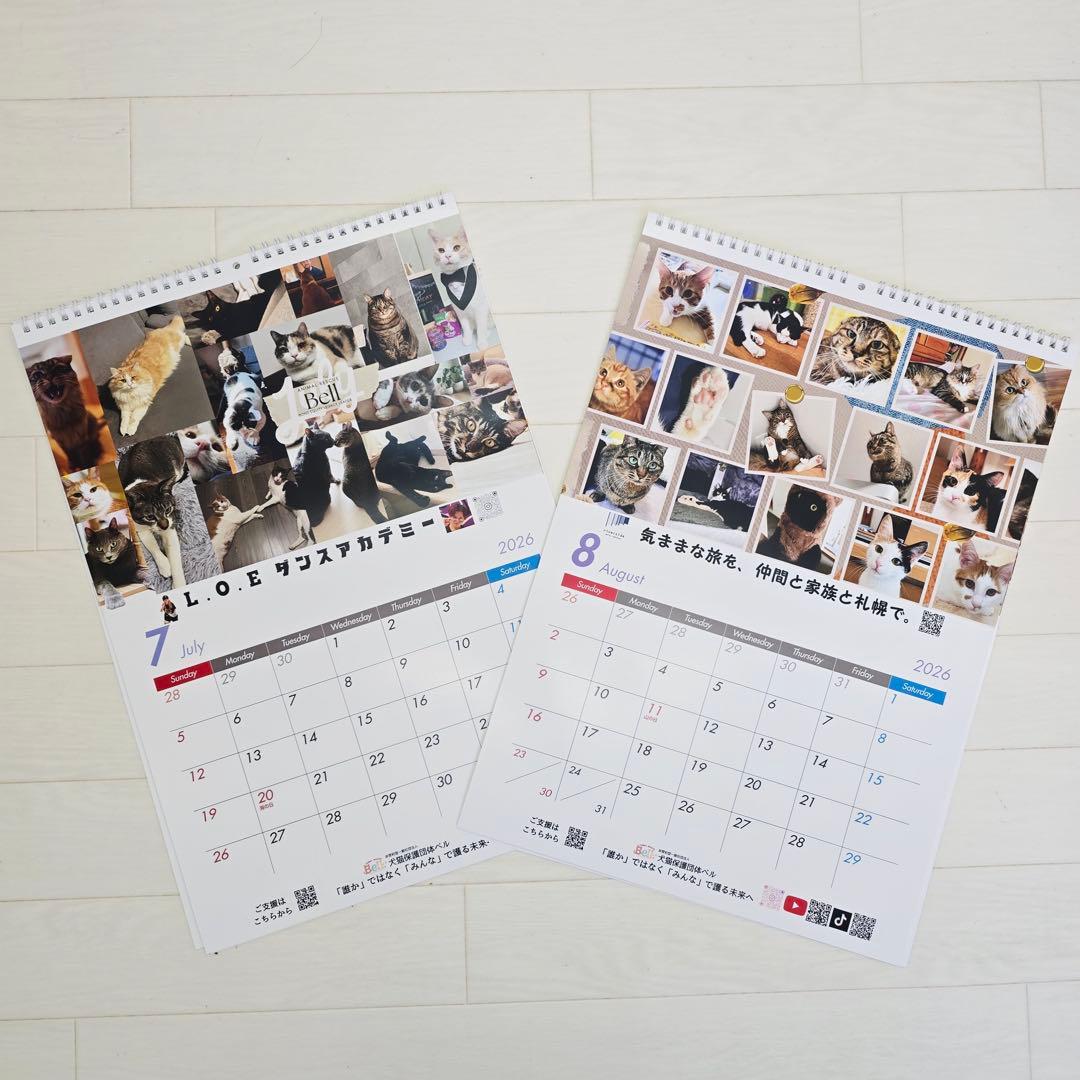 ③《猫》壁掛けチャリティーカレンダー10枚セット