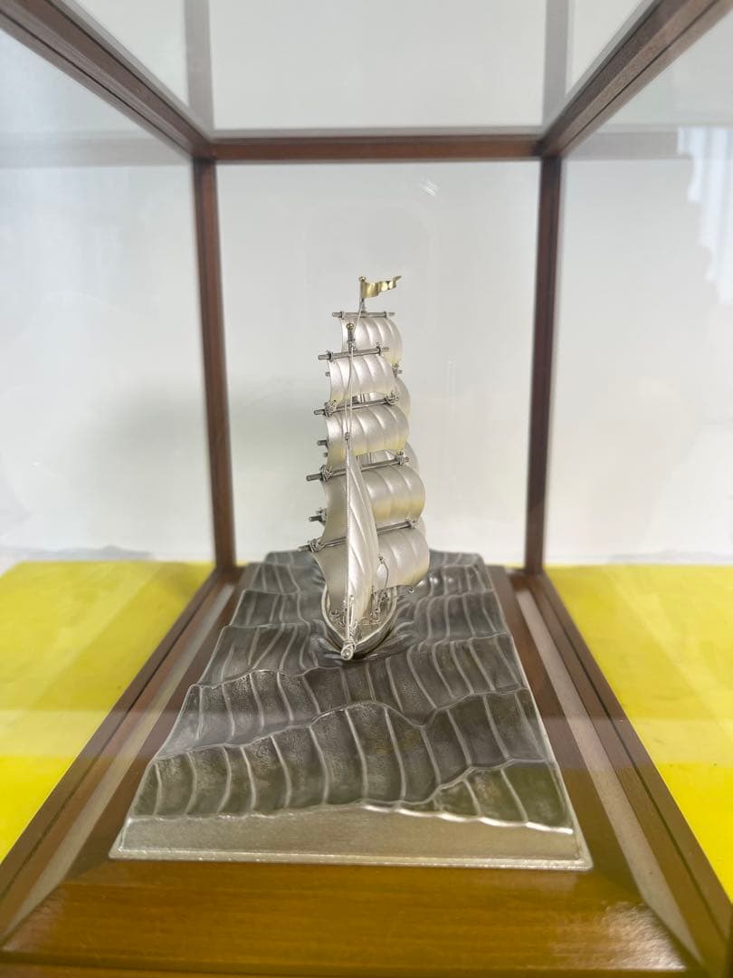 【希少】銀製 武比古シルバーSILVER 銀船 大型帆船 クリッパー 置き物