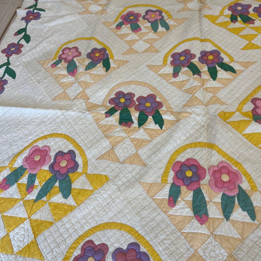 アンティークキルト✴︎フラワーバスケット