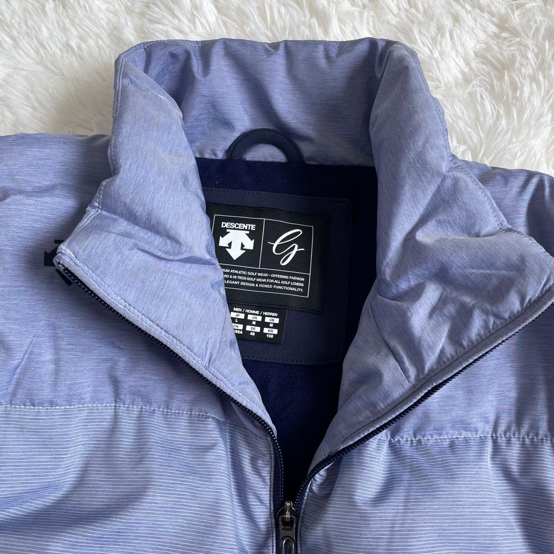 美品　デサントゴルフ　ダウン　水色　L ウールパディング　中綿　ダウン　アウター