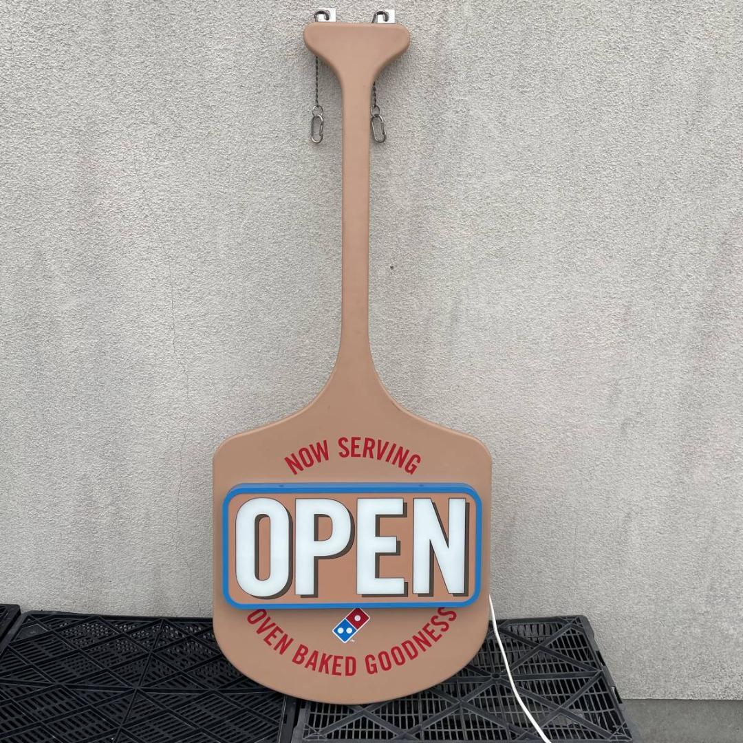 希少　ドミノ　ピザ　電光　看板　OPEN　●縦123cm　　XZ 3770