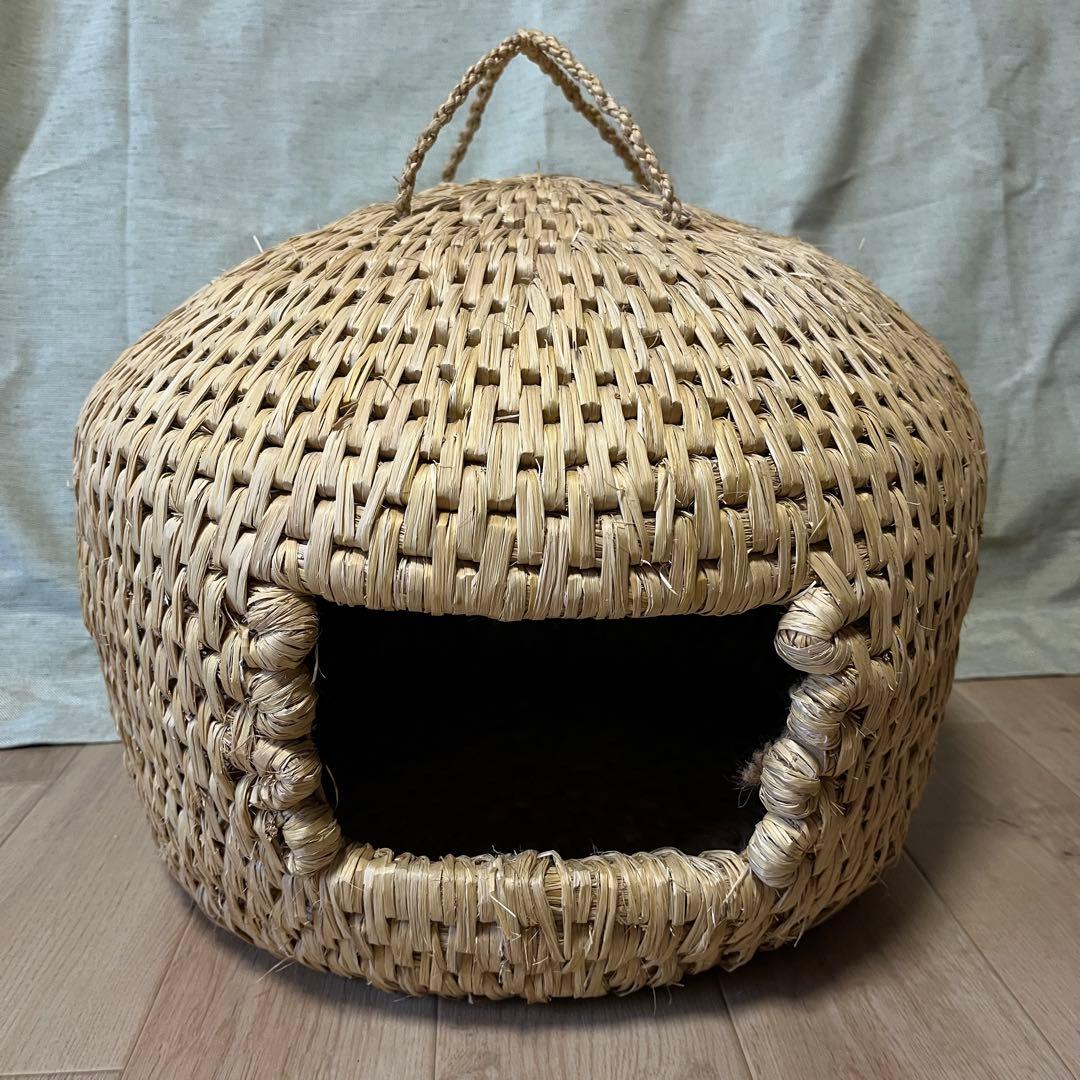 猫ちぐら 持ち手付き 新潟県小千谷市 手作り ハンドメイド 工芸品