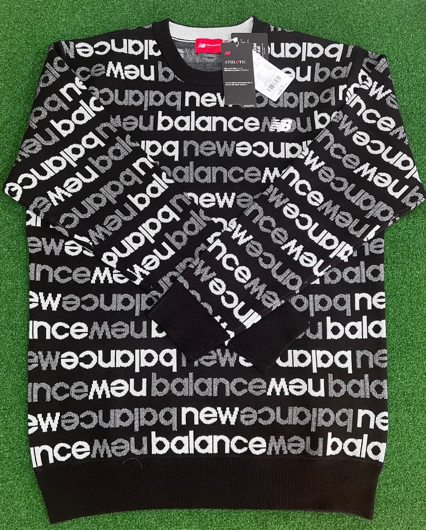New Balance　アップサイドダウンロゴボーダー　 吸湿発熱 ニット【L】