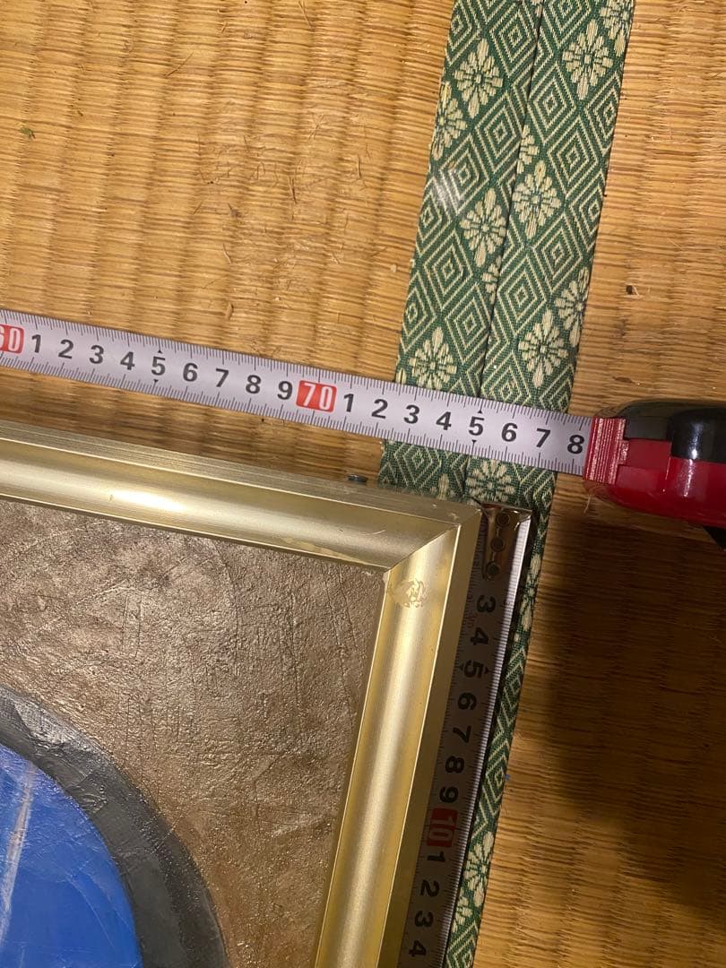 アクリル画 動物の頭骨 高級感あるフレーム入り 約75cm x 94cm