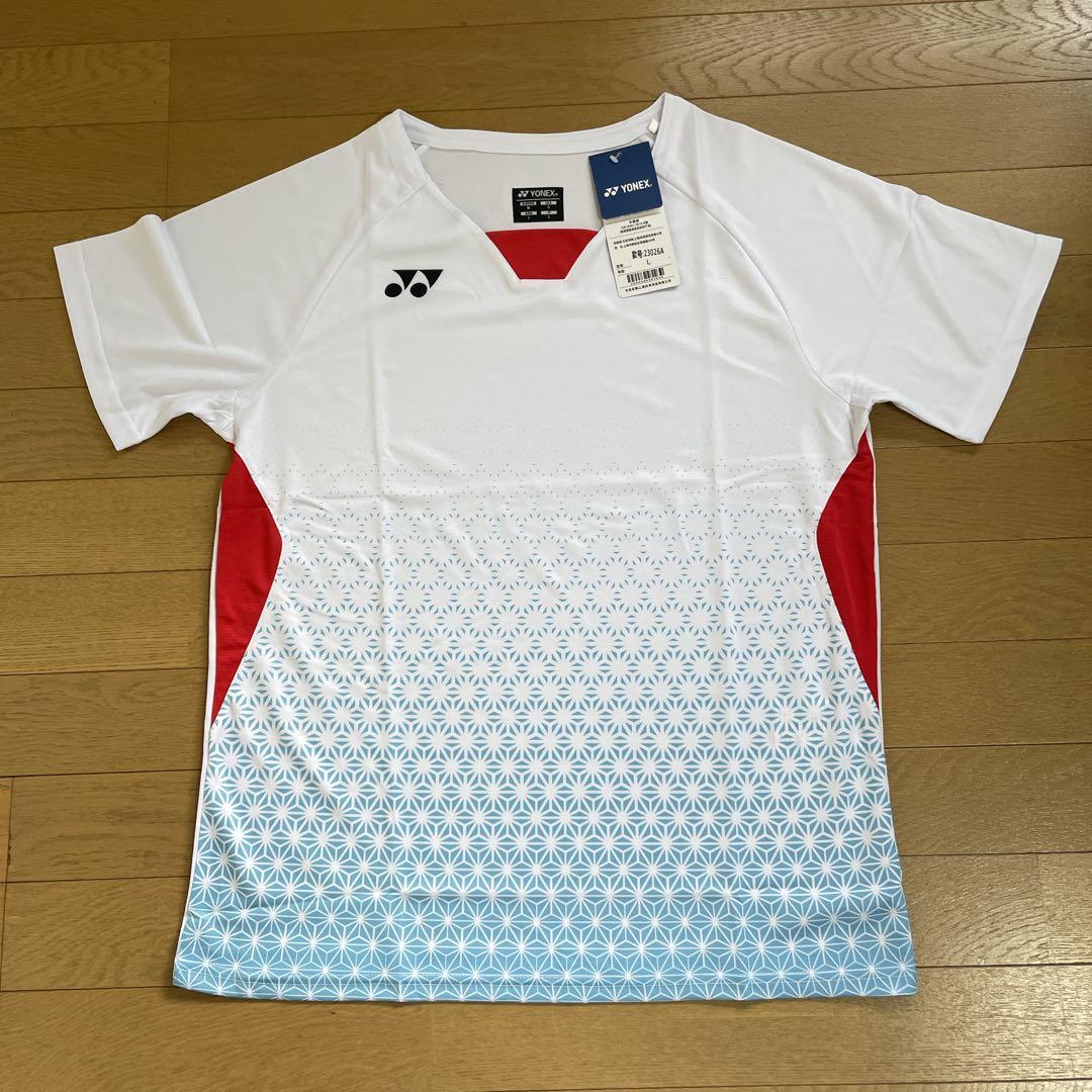 ヨネックスYONEX バドミントン日本代表モデルゲームシャツ新品　L ホワイト