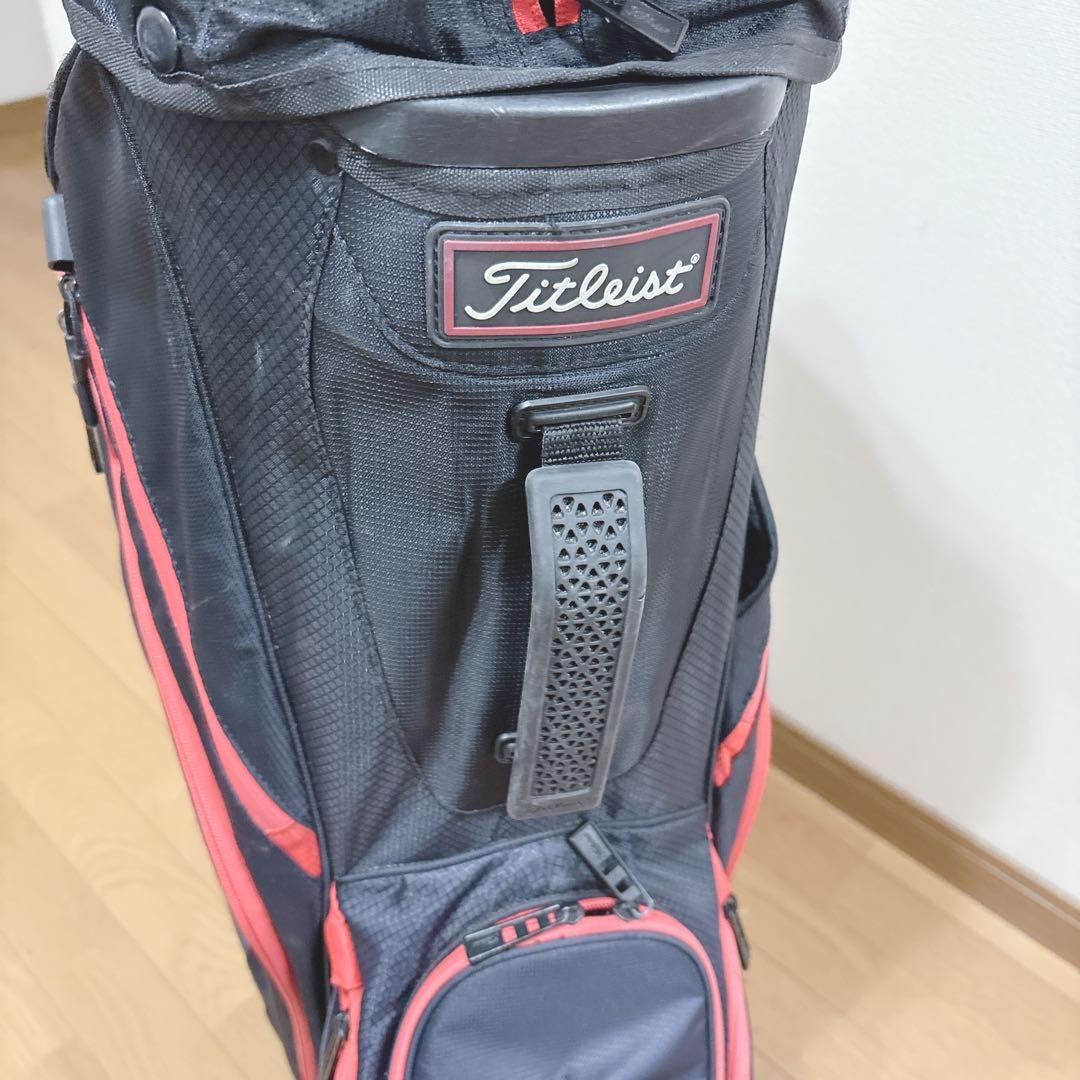 K454 Titleist メンズ キャディバッグ 14分割 赤 黒