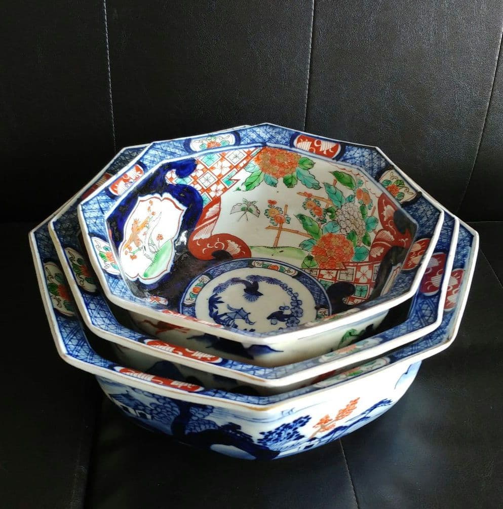 伊万里八角鉢　(大）