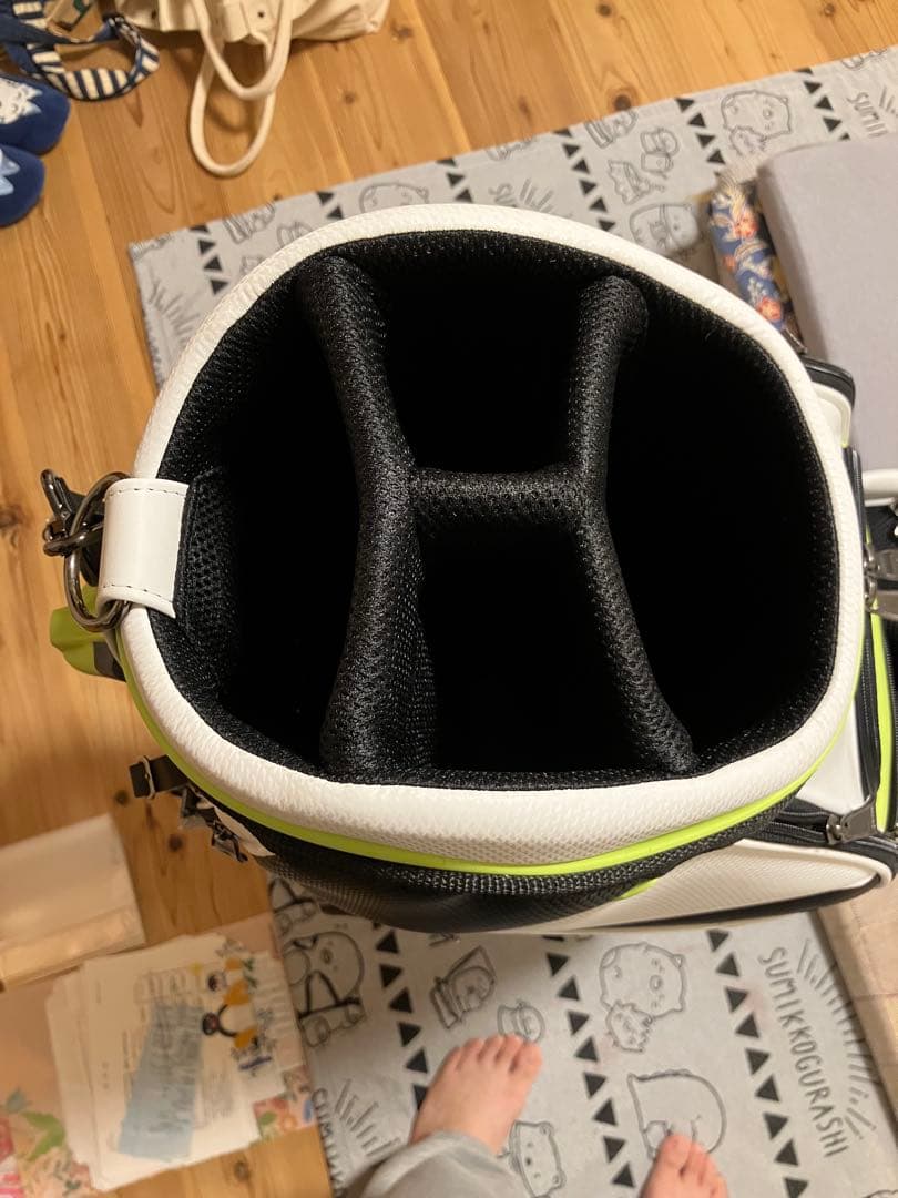 adidas キャディバッグ ホワイト/ブラック/グリーン