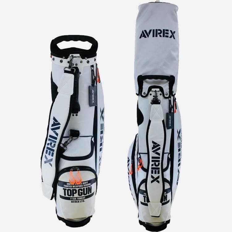 新品 AVIREX アヴィレックスゴルフ スタンド式 キャディバッグ ホワイト