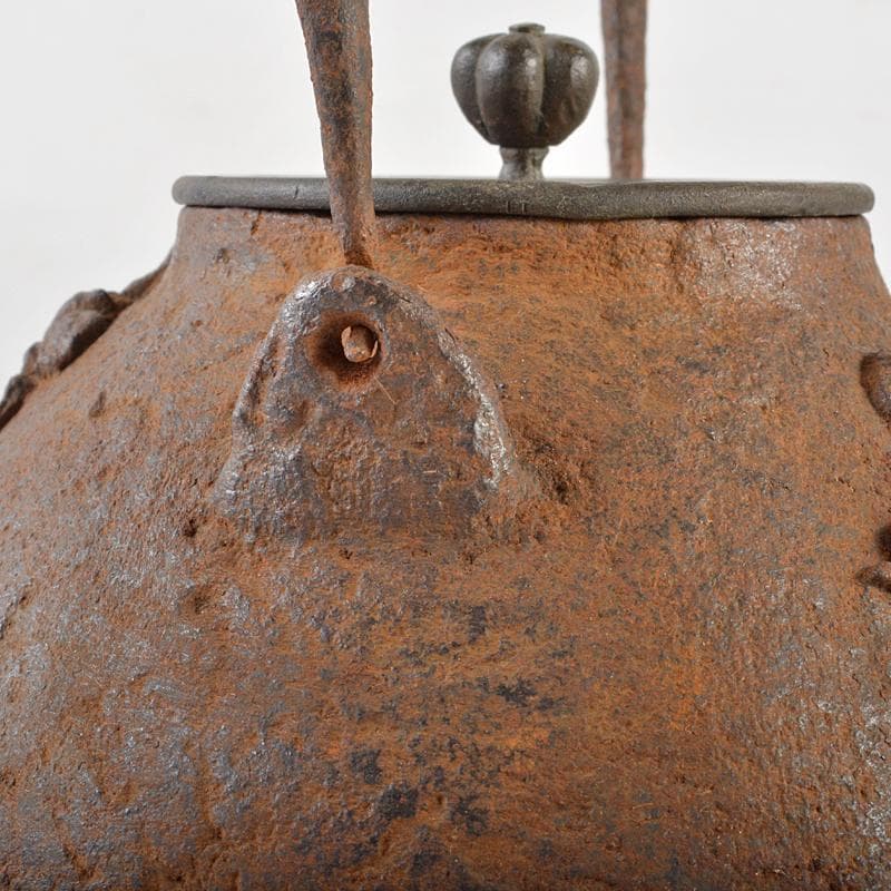 茶道具　鳥松文　鉄瓶　鉄釜　D　R6326