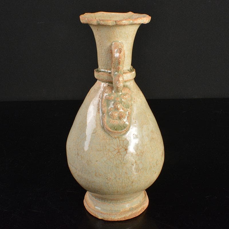 中国　耀州窯　青磁　双耳瓶　C　R6659