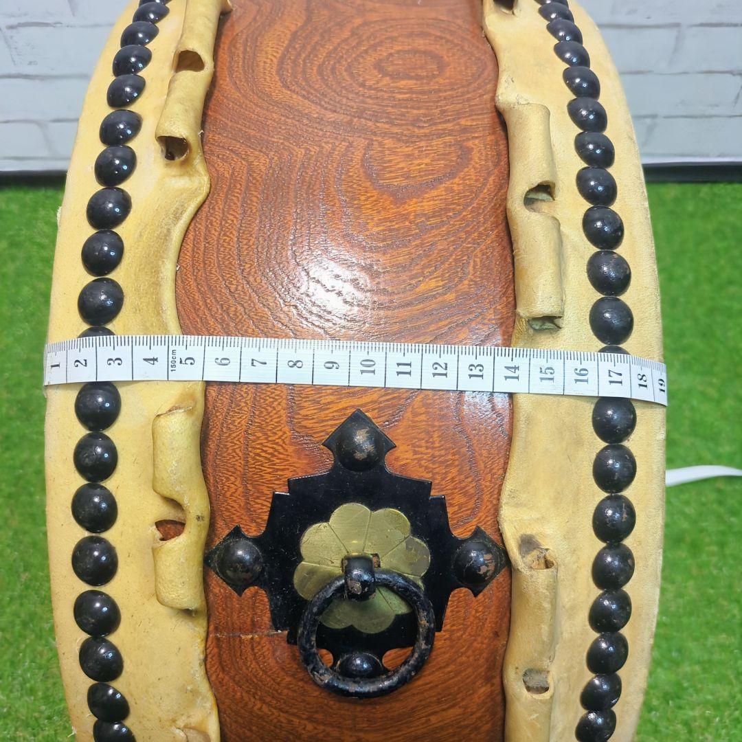 【高級】平太鼓　和楽器 和太鼓 くりぬき胴　1.4尺　耳付　欅