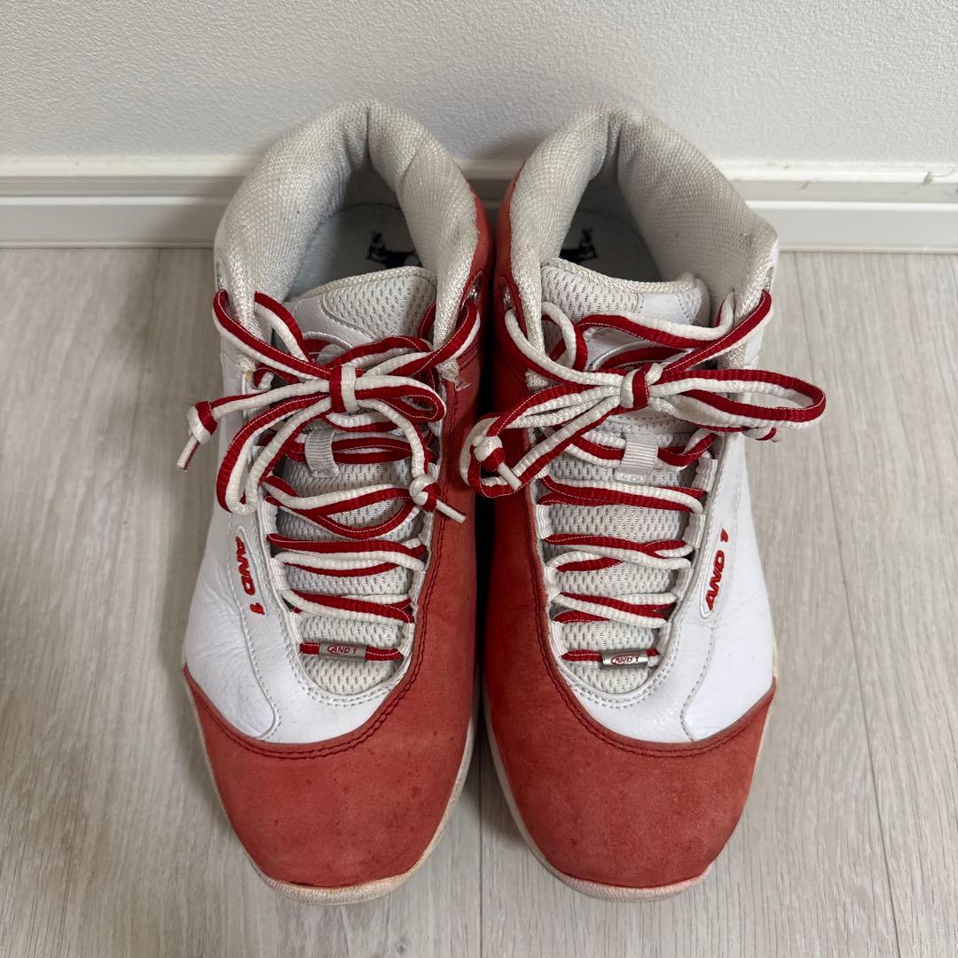 AND1 タイチミッド 赤白 バッシュ 26.5cm