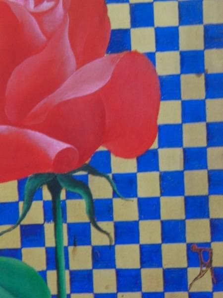 藤田 吉香、薔薇、高級希少画集画、版上サイン入 新品額付