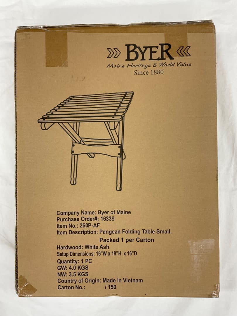 Byer of Maine バイヤー パンジーン フォールディングテーブル