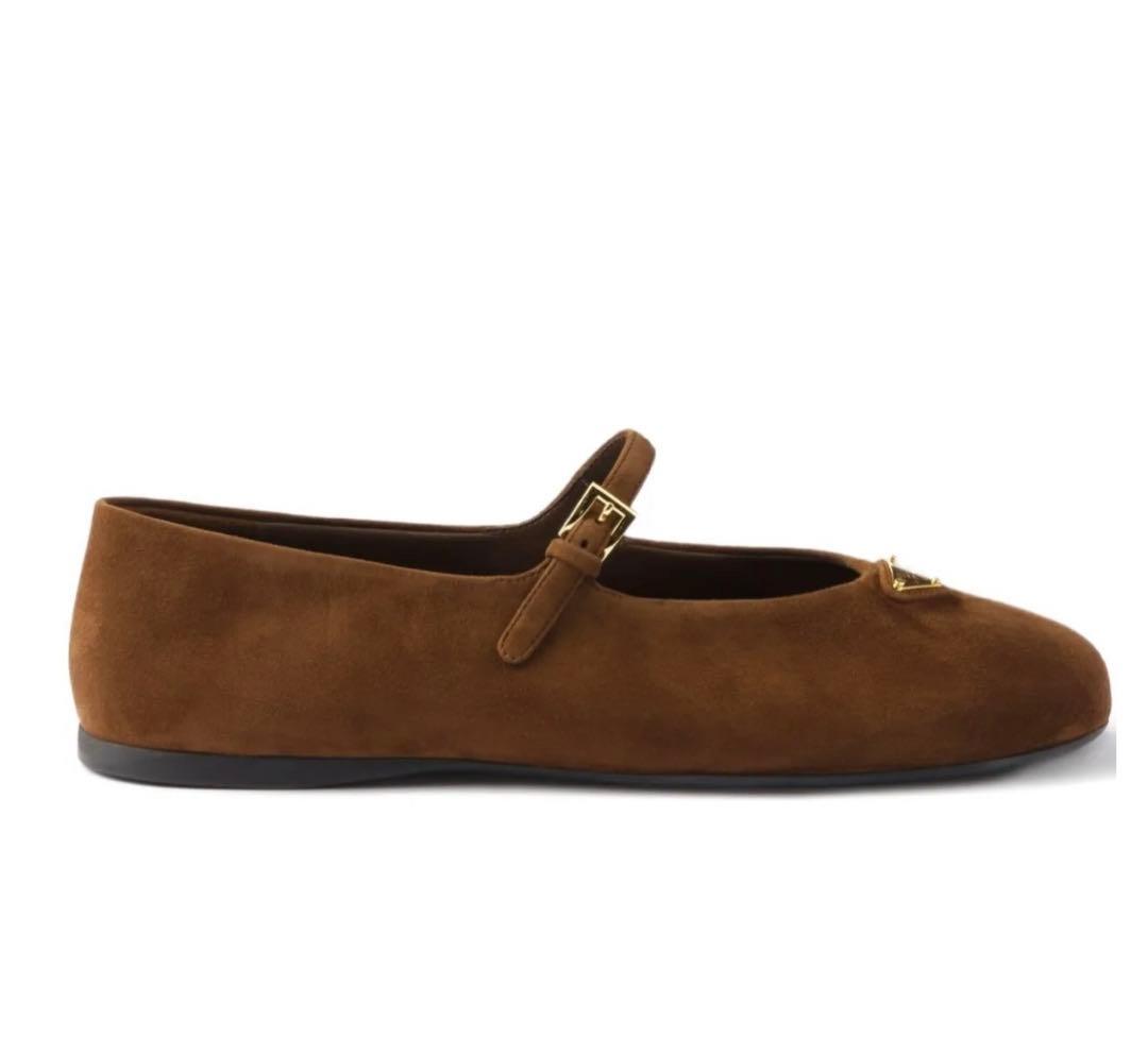 PRADA プラダ　スエード バレリーナ　メリージェーン　新品　37