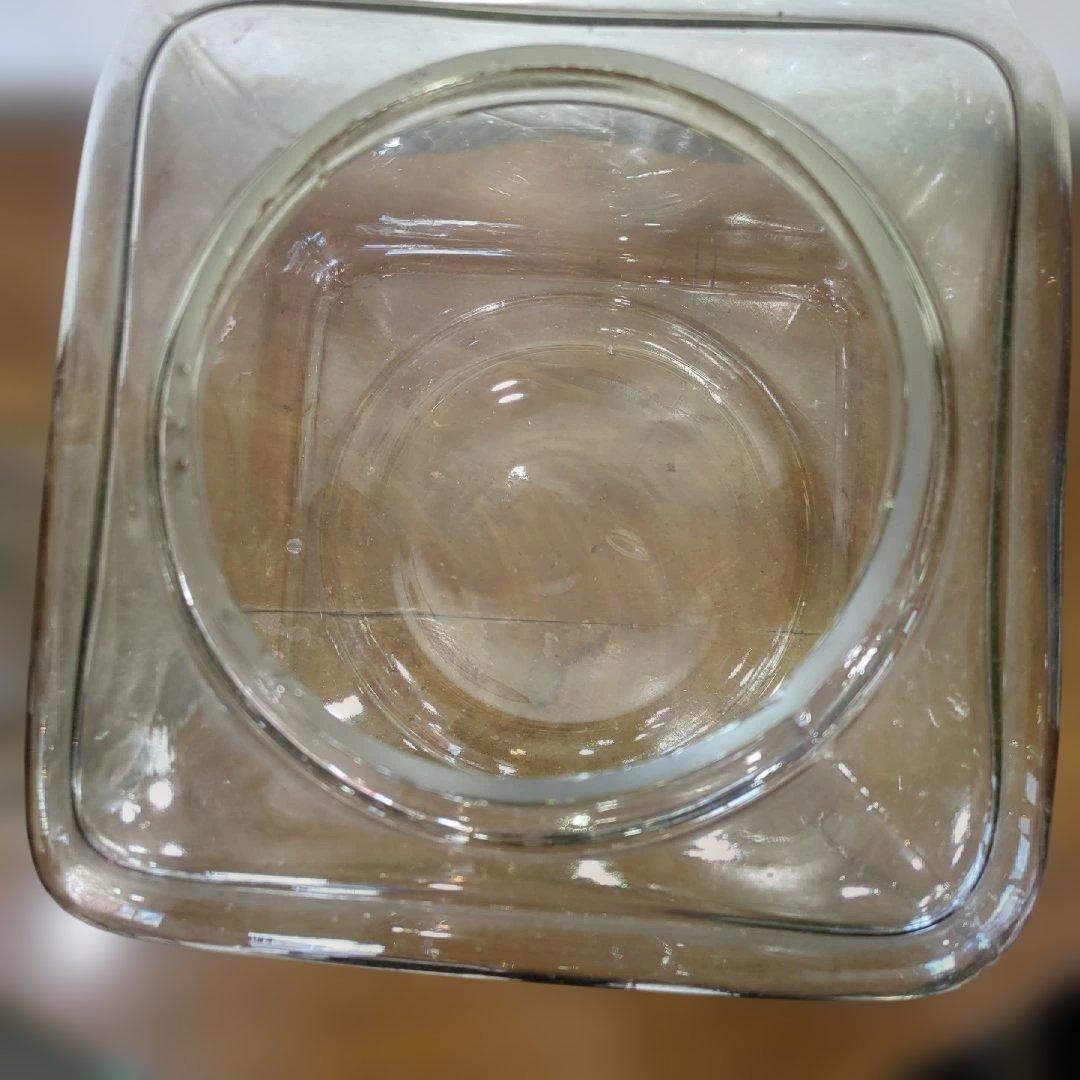 骨董　ガラス瓶　アルミ蓋　角瓶　ガラス　駄菓子屋　瓶　アンティーク