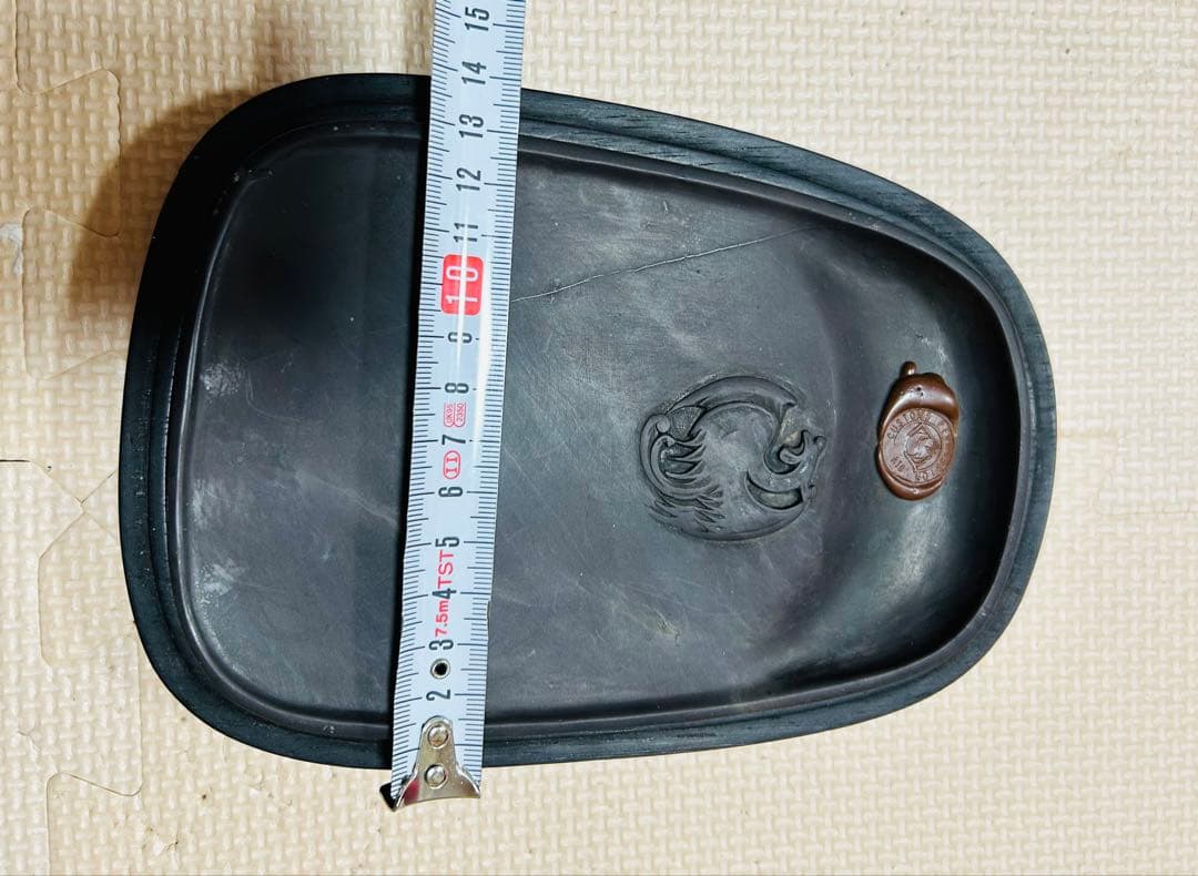 [極上貴重珍品] 中国 清時代文房四宝。文房具　清時代麻子坑鳳凰端溪硯　紫檀共箱