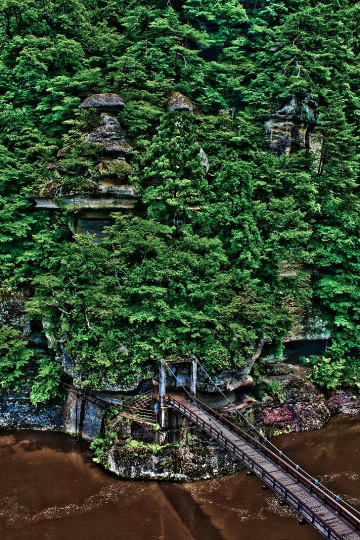 美麗! 峠の岪 へつり 福島県 高精細 プリント 写真
